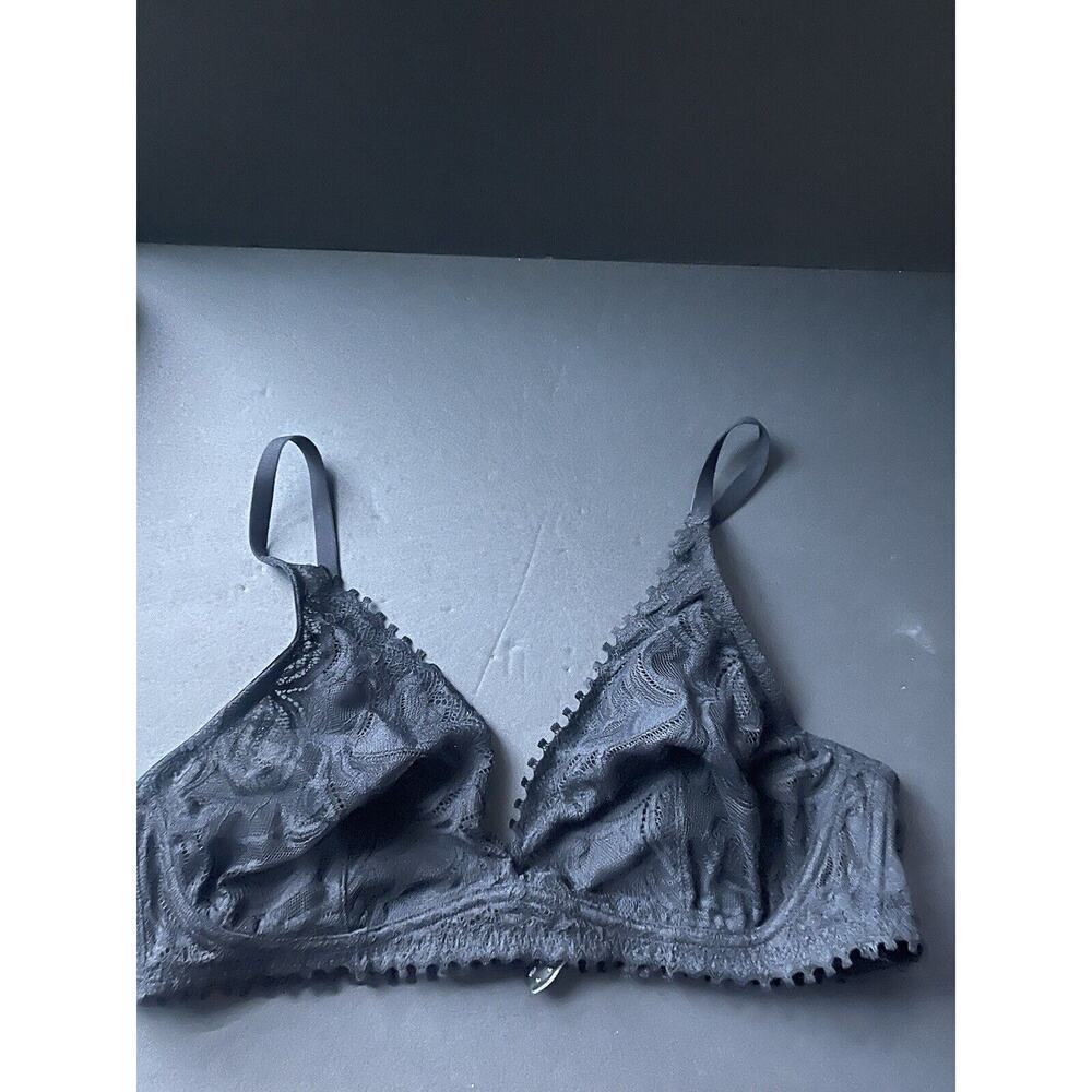 Huit 8 Paris Full Coverage Bra Size L Black Lace Floral Underwired Lingerie Sexy